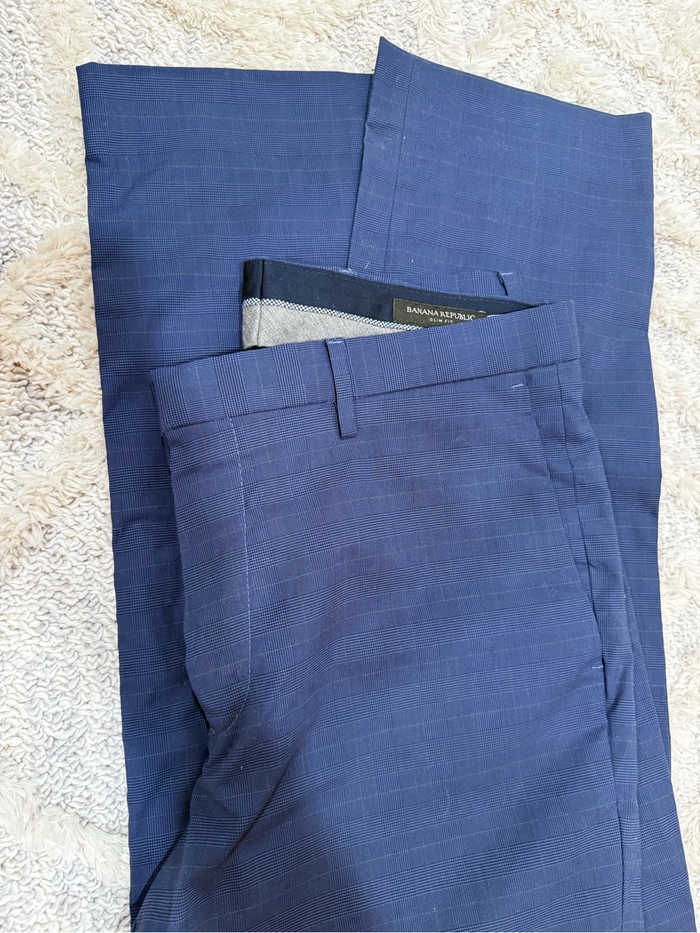 Banana Republic Men’s Blue Checked Dress Pants